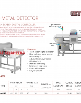 Food Metal Detector GETRA SA-4030