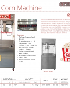 Pop Corn Machine GETRA SC-P16-1